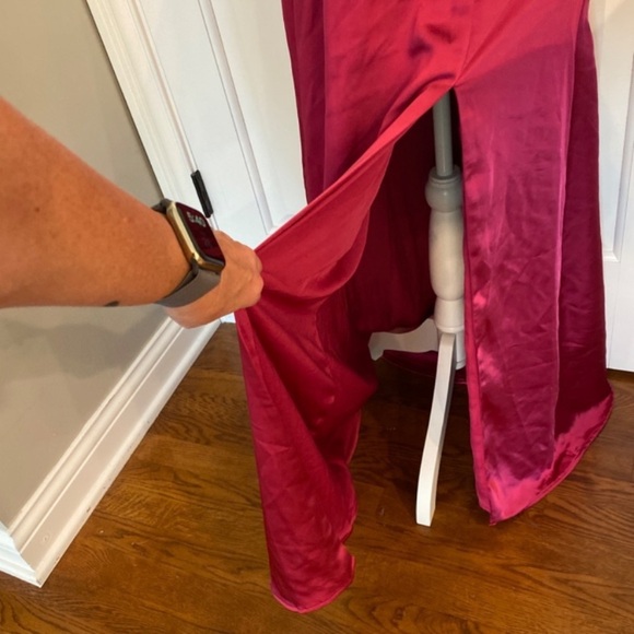 New! Free People dance til dawn Halter Maxi Dress Burgundy-Pink 21995 - Picture 7 of 14